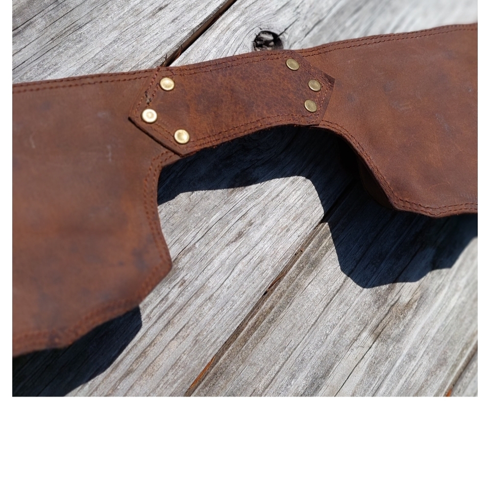 Brown Leather Belt with Pouches - Picture 3 of 5